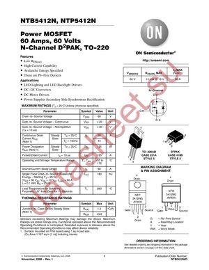 NTB5412NT4G datasheet  